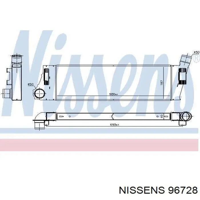 Radiador de aire de admisión 96728 Nissens