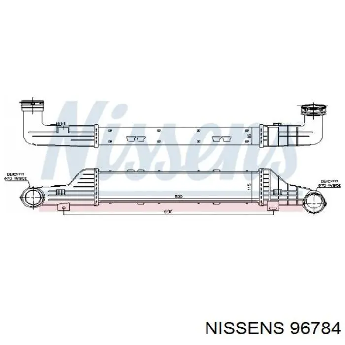 Радиатор интеркуллера NISSENS 96784