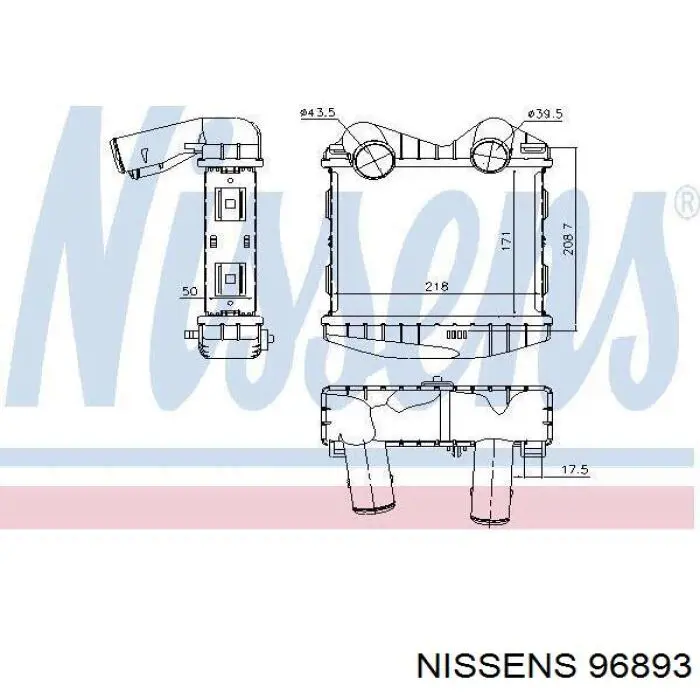 Купить 96893 Nissens Интеркулер