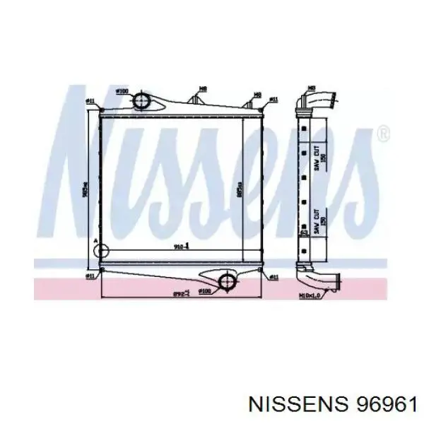 96961 Nissens Охладитель наддувочного воздуха