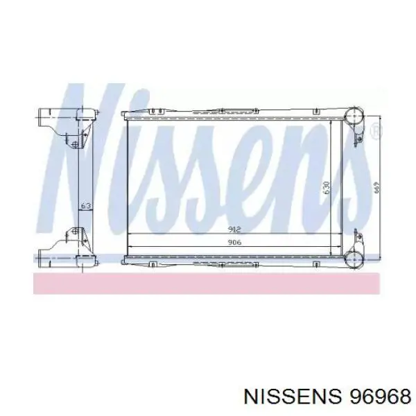 96968 Nissens Охладитель наддувочного воздуха