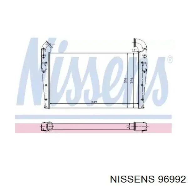 Радиатор интеркуллера NISSENS 96992