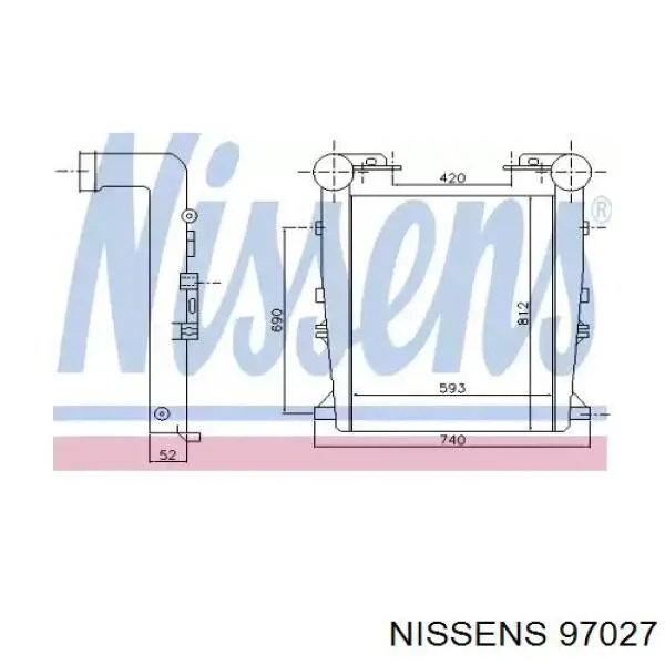 97027 Nissens Охладитель наддувочного воздуха
