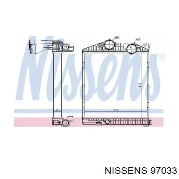 Купить 97033 Nissens Интеркулер