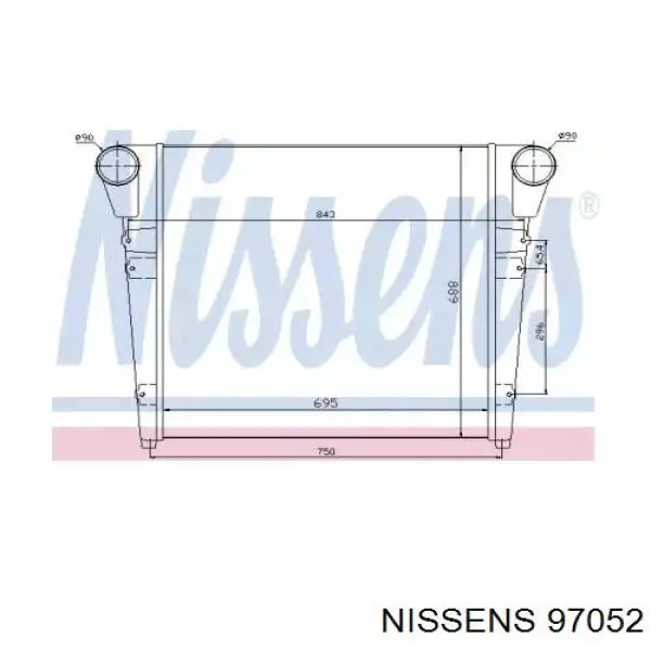 97052 Nissens Охладитель наддувочного воздуха