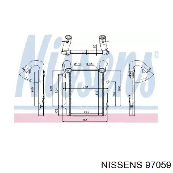 97059 Nissens Охладитель наддувочного воздуха