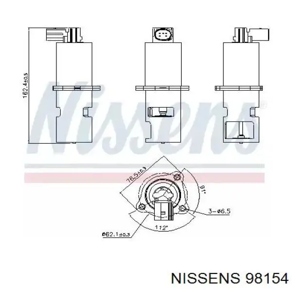 Купить 98154 Nissens Клапан EGR системы рециркуляции отработавших газов