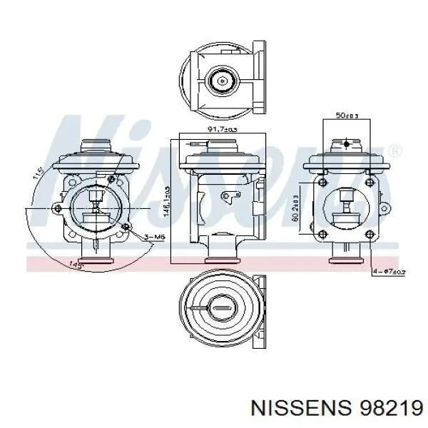 Приборы управления системы рециркуляции Nissens 98219 цена, от 76.98 USD