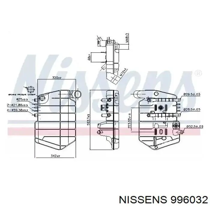 Бачок системы охлаждения 996032 Nissens