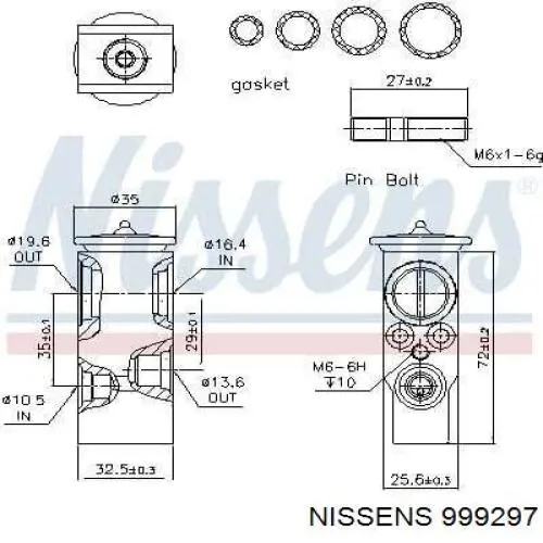 Клапан расширительный Nissens 999297 цена, от 30.55 USD