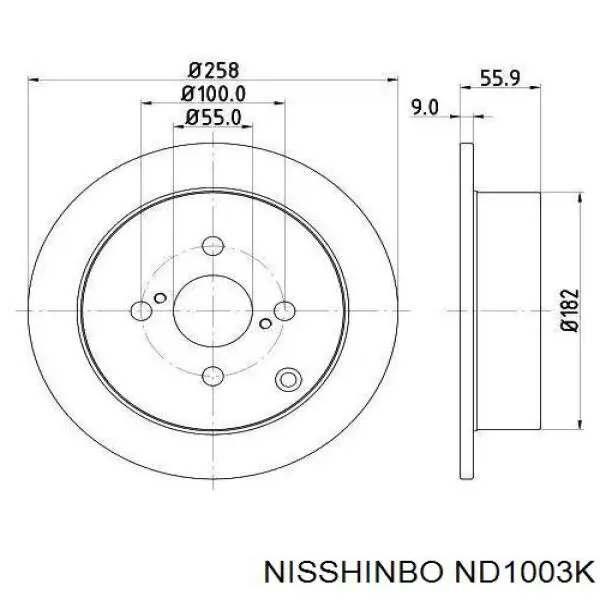 ND1003K Nisshinbo тормозные диски