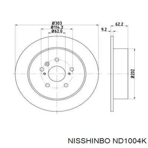 ND1004K Nisshinbo диск тормозной задний