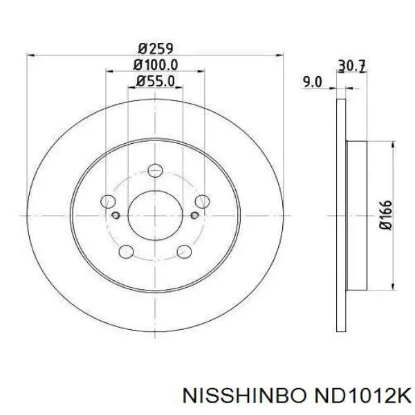 ND1012K Nisshinbo disco do freio traseiro