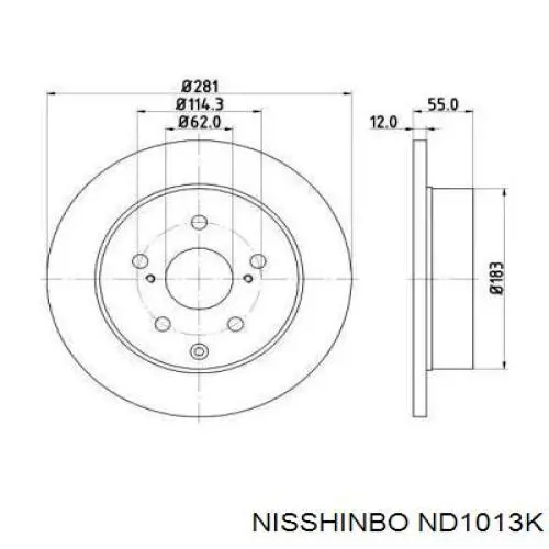 Тормозные диски ND1013K Nisshinbo