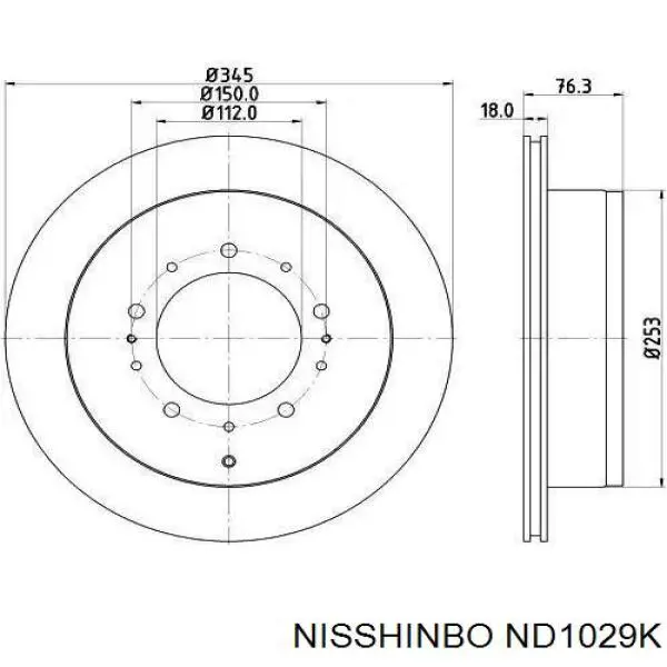ND1029K Nisshinbo disco do freio traseiro
