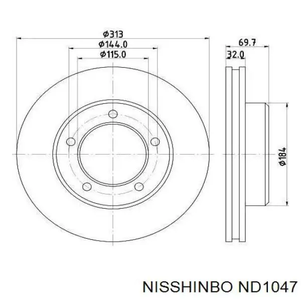 ND1047 Nisshinbo disco do freio dianteiro
