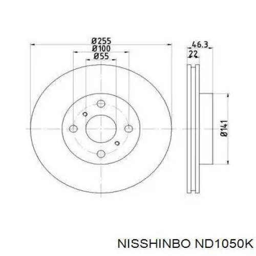 ND1050K Nisshinbo disco do freio dianteiro