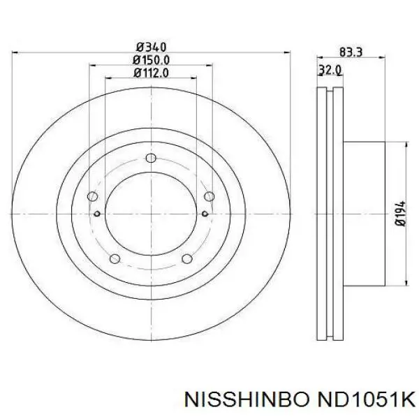 Передние тормозные диски ND1051K Nisshinbo