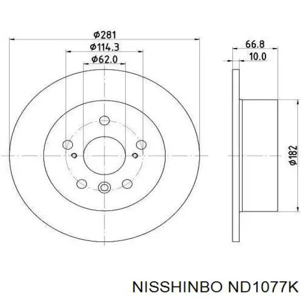 Тормозные диски ND1077K Nisshinbo