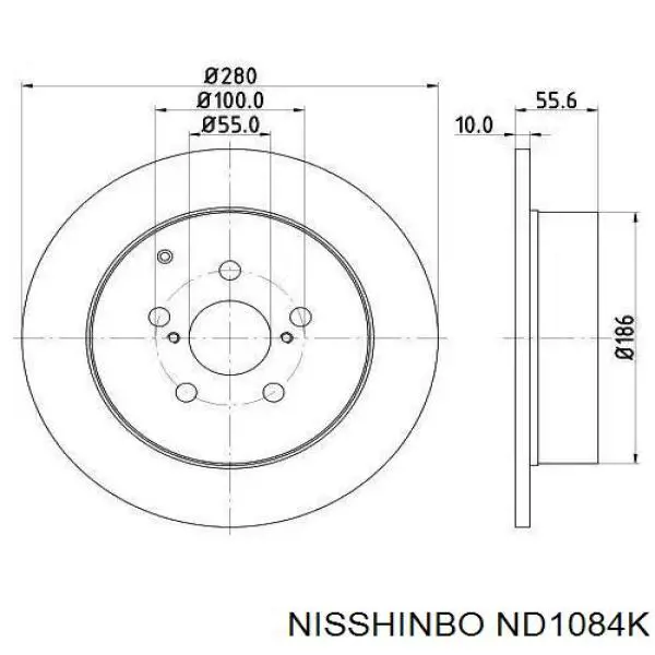 ND1084K Nisshinbo disco do freio traseiro