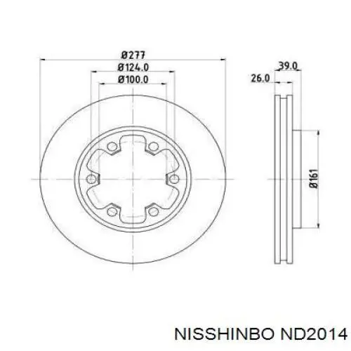 Передние тормозные диски ND2014 Nisshinbo