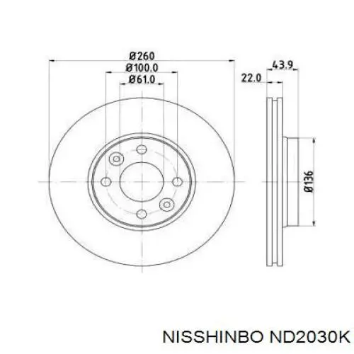 Ротор гальмівний ND2030K Nisshinbo