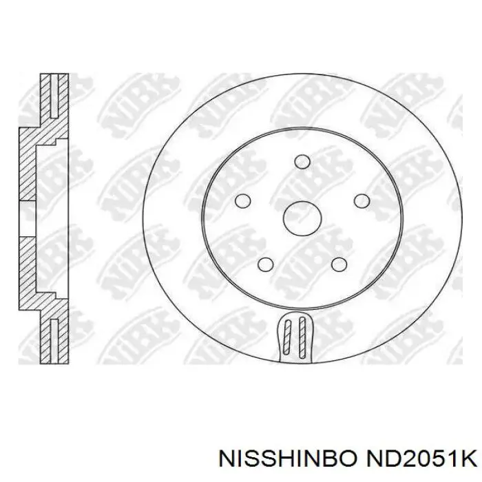 ND2051K Nisshinbo disco do freio dianteiro