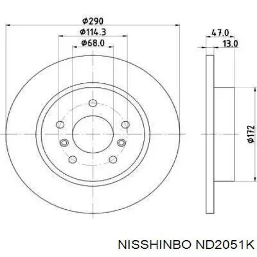 Купить ND2051K Nisshinbo Ротор тормозной