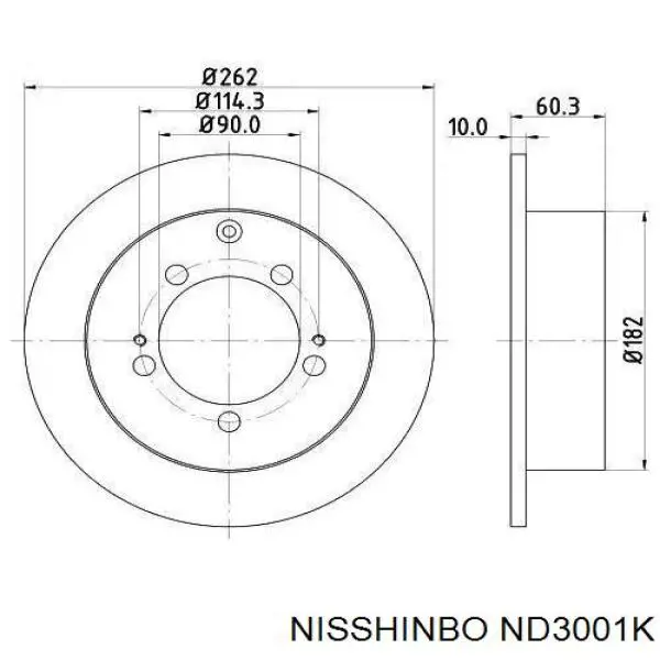 ND3001K Nisshinbo диск тормозной задний