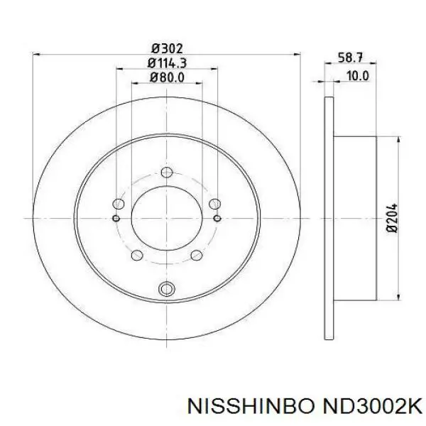 Тормозные диски ND3002K Nisshinbo