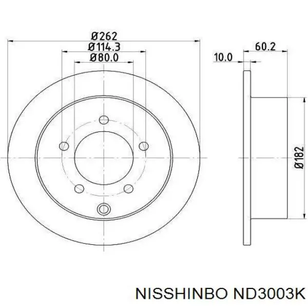 ND3003K Nisshinbo disco do freio traseiro