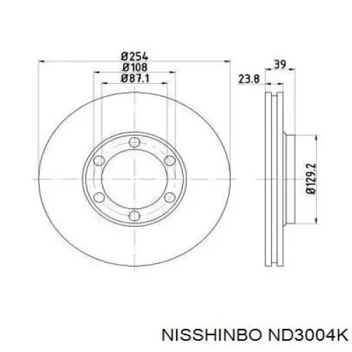 Передние тормозные диски ND3004K Nisshinbo