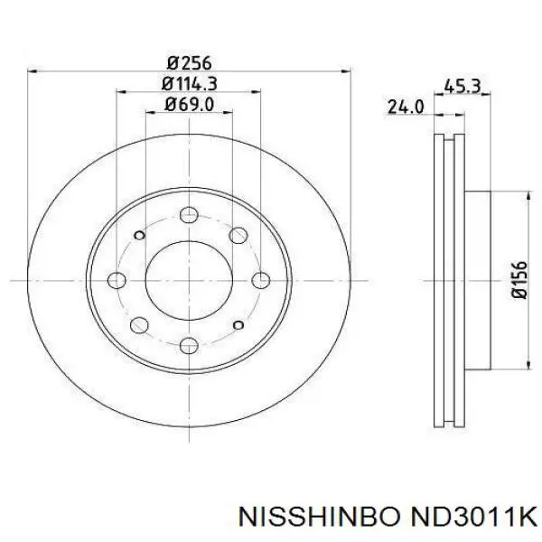 ND3011K Nisshinbo диск тормозной передний