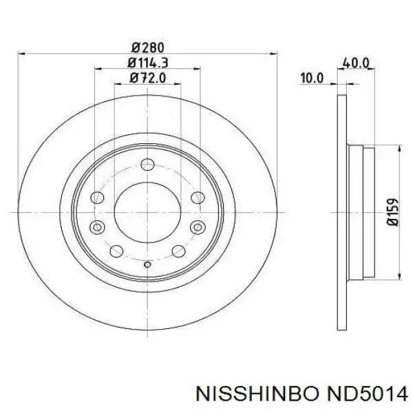 Тормозные диски ND5014 Nisshinbo