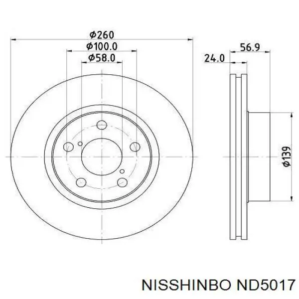 Купить ND5017 Nisshinbo Диск тормозной задний
