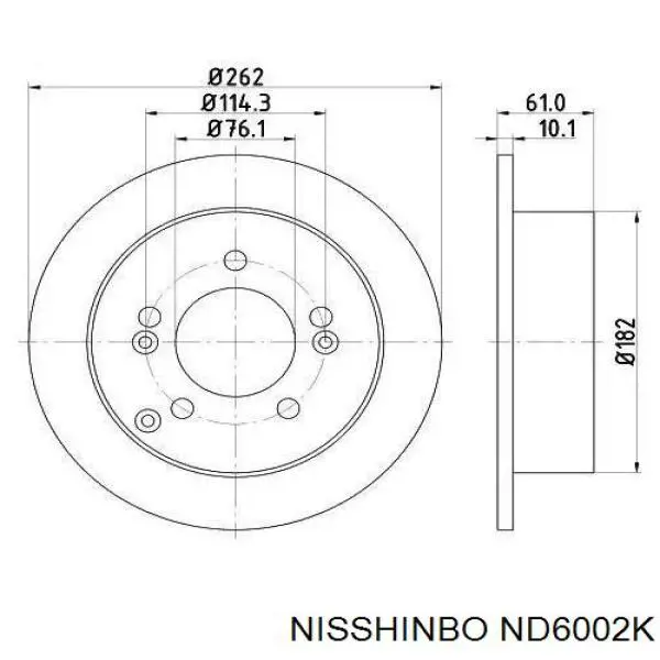 ND6002K Nisshinbo disco do freio traseiro