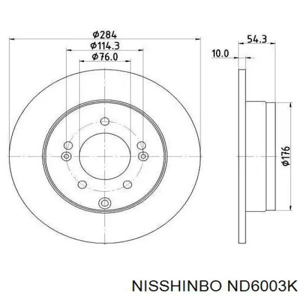 ND6003K Nisshinbo disco do freio traseiro