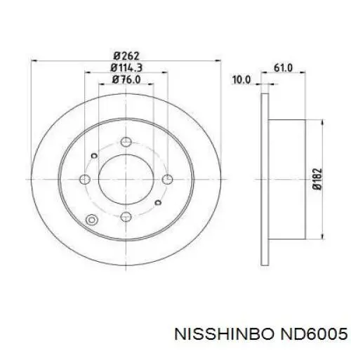 ND6005 Nisshinbo тормозные диски