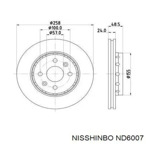 Передние тормозные диски ND6007 Nisshinbo