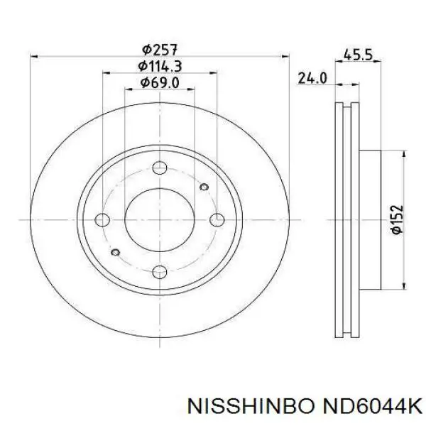 ND6044K Nisshinbo диск тормозной передний