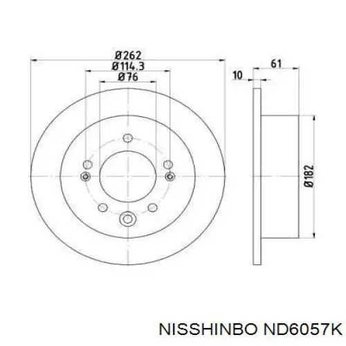 Тормозные диски ND6057K Nisshinbo