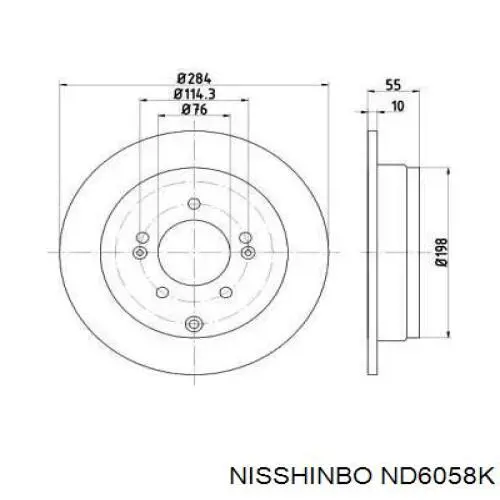 Тормозные диски ND6058K Nisshinbo