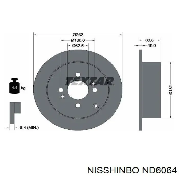 Тормозные диски ND6064 Nisshinbo