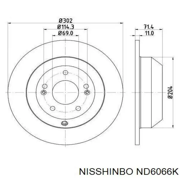 Тормозные диски ND6066K Nisshinbo