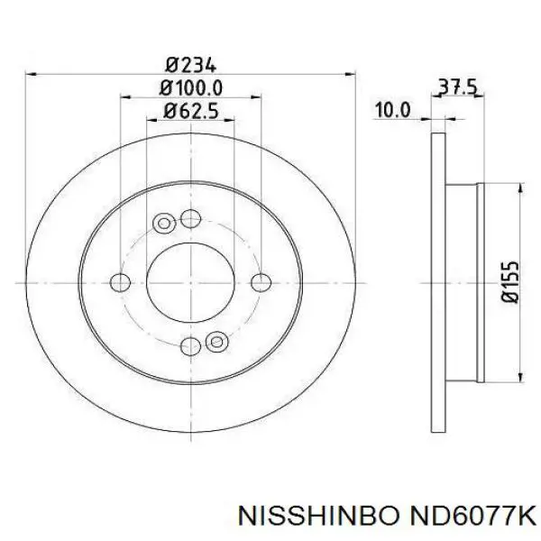 Тормозные диски ND6077K Nisshinbo