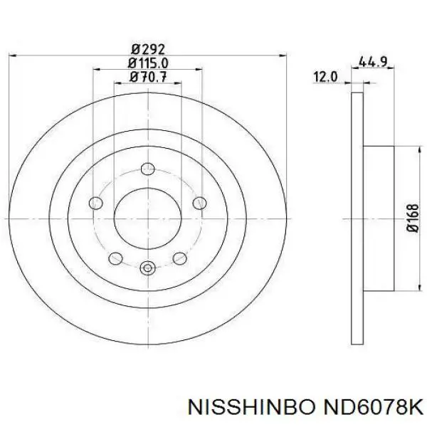 Тормозные диски ND6078K Nisshinbo