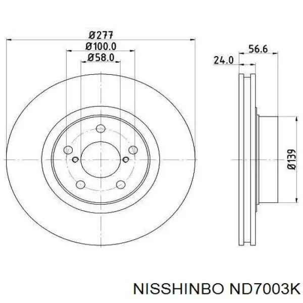 ND7003K Nisshinbo disco do freio dianteiro