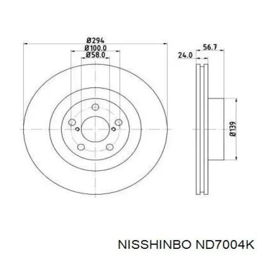 ND7004K Nisshinbo disco do freio dianteiro