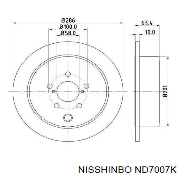 ND7007K Nisshinbo disco do freio traseiro