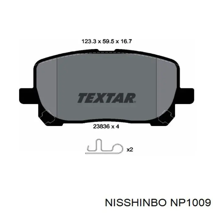 NP1009 Nisshinbo колодки тормозные передние дисковые
